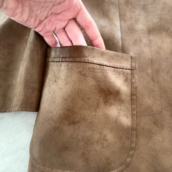 Coppley Tan Leather Micro Fiber Sport Coat - size 44 - Picture 8 of 10